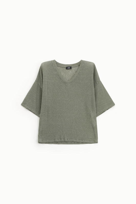 T-shirt a maniche corte con scollo a v