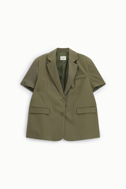 Blazer maniche corte con tasche a filetto