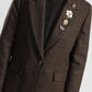Blazer fantasia pied de poule con spille decorative