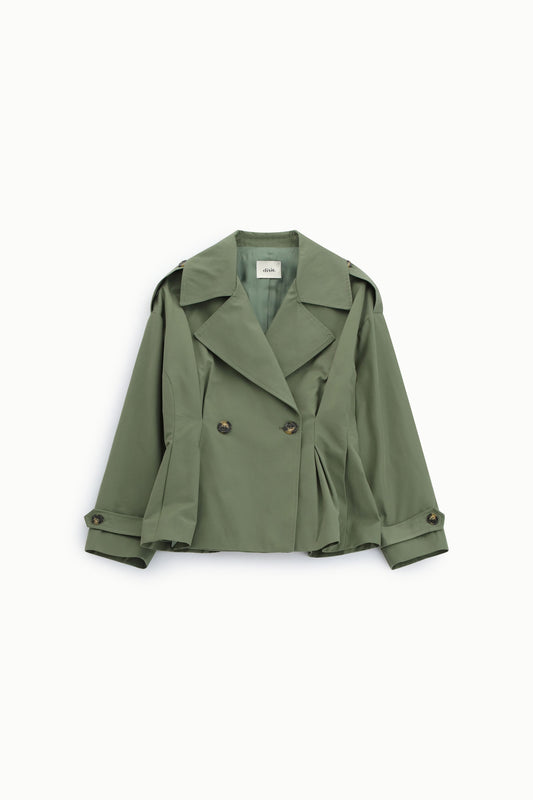 Blazer corto doppiopetto con pince e mostrine
