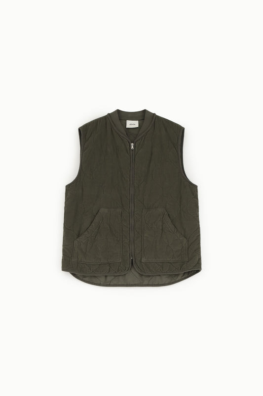 Gilet imbottito con zip e tasche frontali