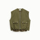 Gilet corto con tasche e zip frontale