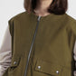 Gilet corto con tasche e zip frontale