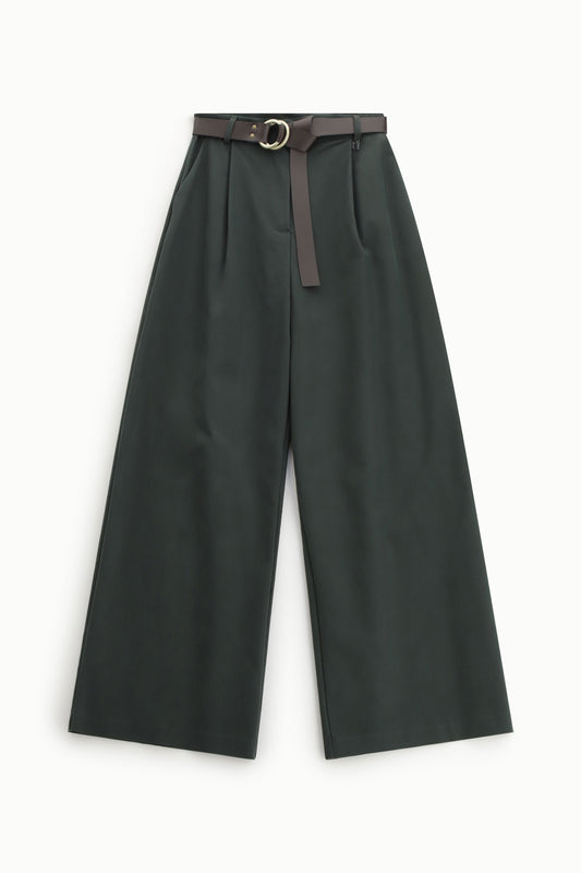 Pantaloni palazzo con cintura e design ampio