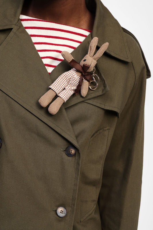 Giubbotto stile trench corto con peluche