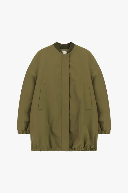 Bomber con chiusura nascosta e bordo elasticizzato