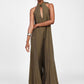 Jumpsuit con collo halter e taglio ampio