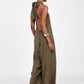 Jumpsuit con collo halter e taglio ampio