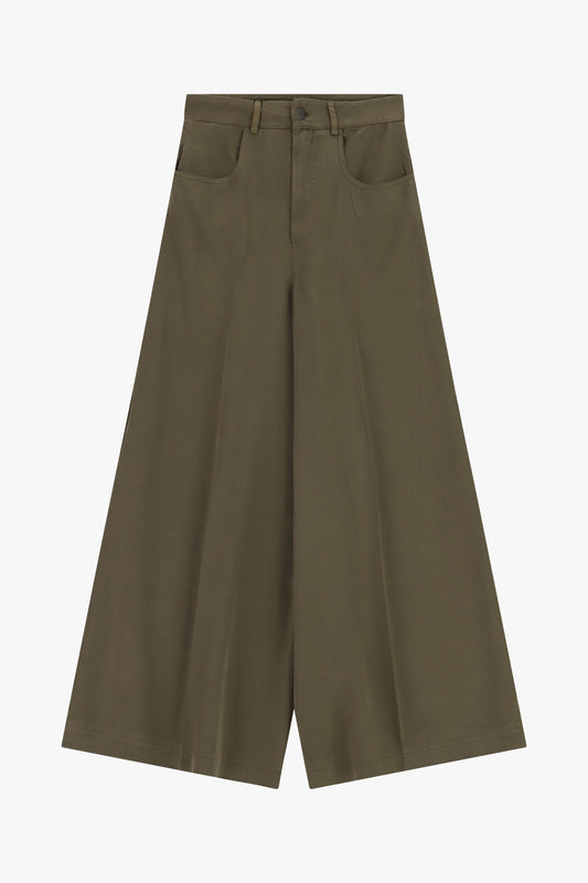 Pantaloni palazzo a gamba extra larga e tasche davanti