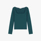 T-shirt manica lunga scollo quadrato corto