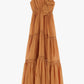 Vestito lungo con dettagli a balze