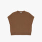 Maglione smanicato girocollo bordi a costine