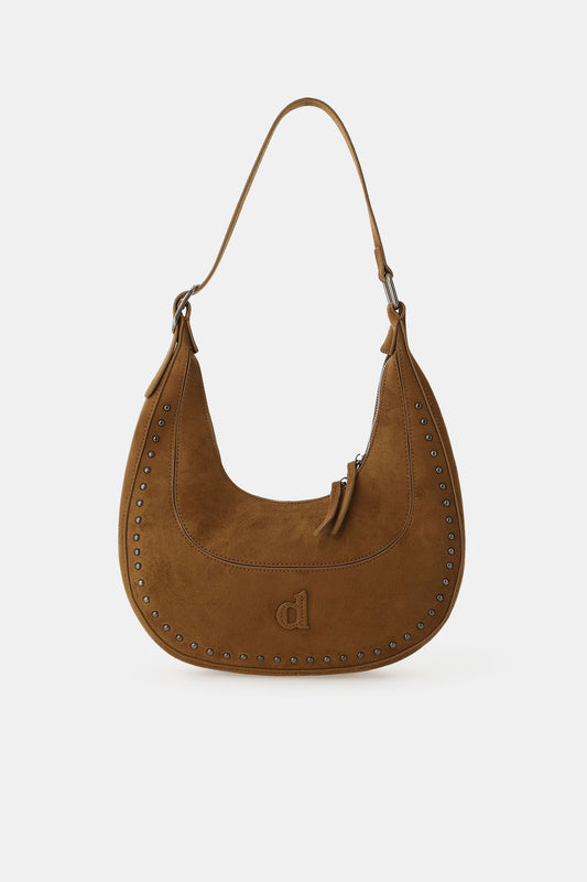 Borsa hobo con dettagli metallici