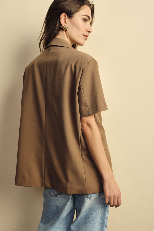 Blazer donna manica corta vestibilità relaxed