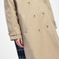 Trench lungo doppiopetto con cintura e inserto tartan