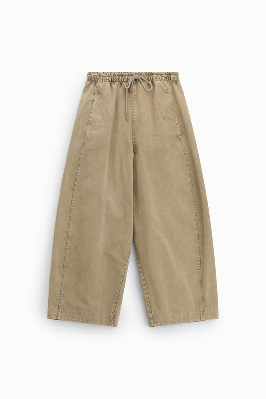 Pantaloni palazzo cropped con coulisse elasticizzata