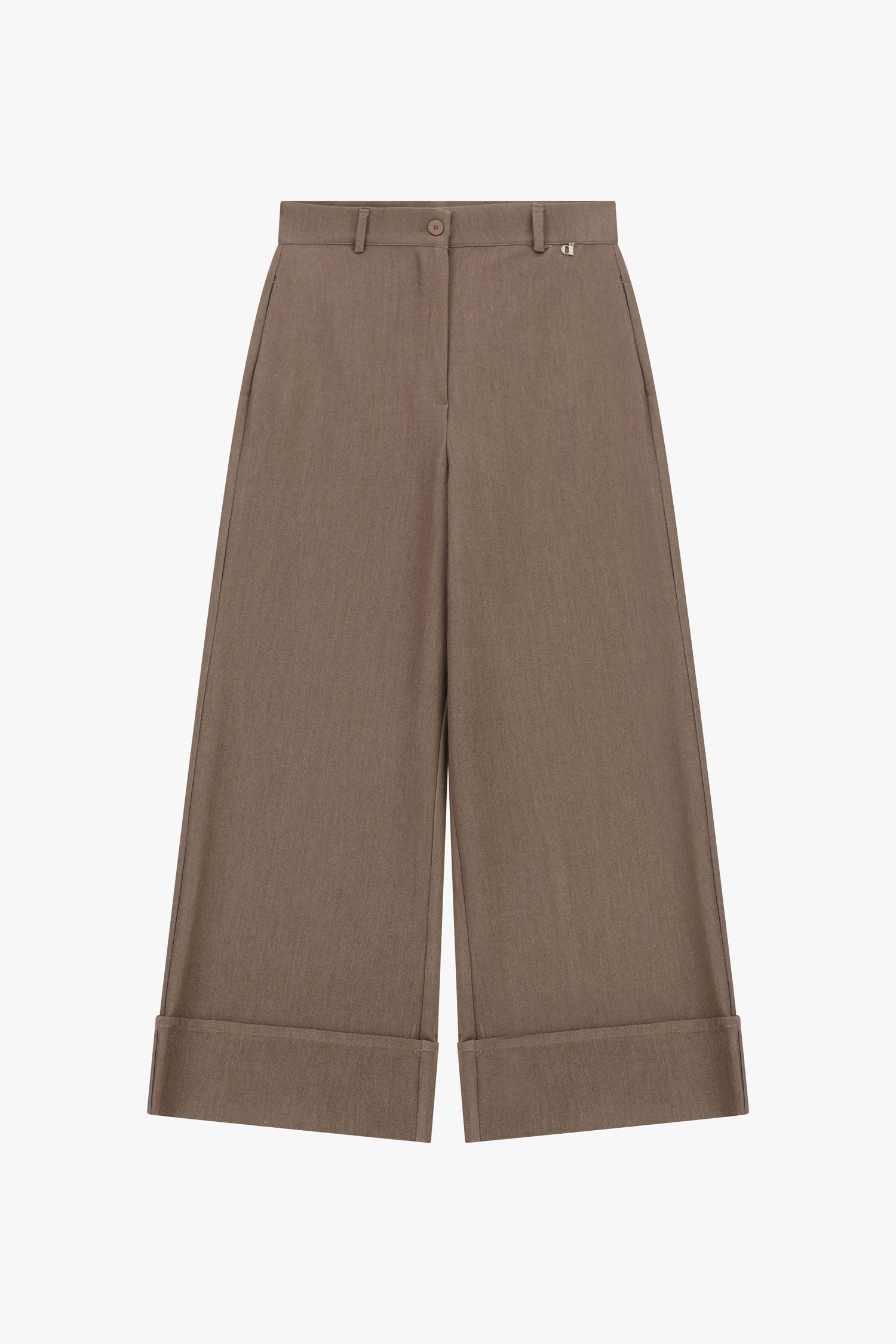 Pantaloni palazzo con risvolto ampio