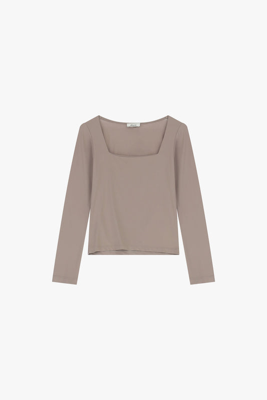 T-shirt manica lunga scollo quadrato corto
