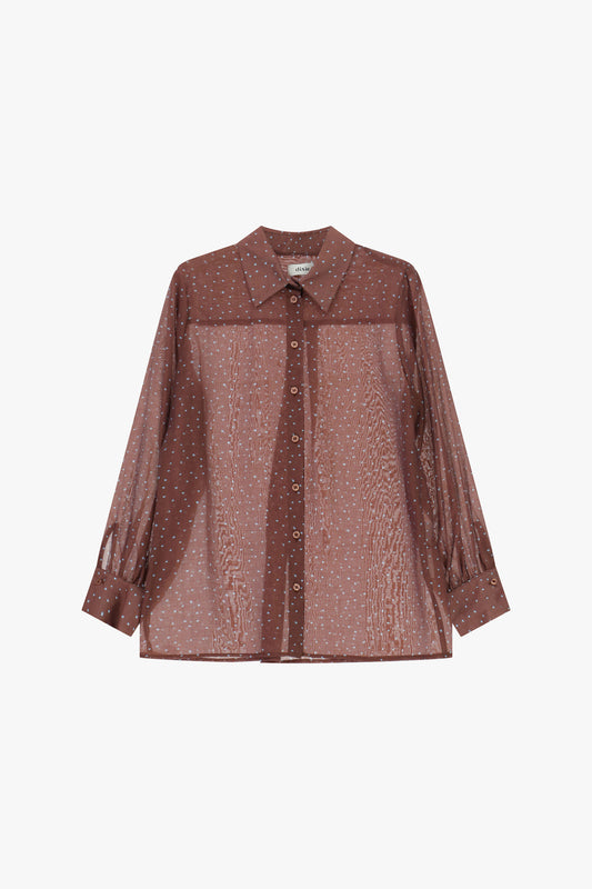 Camicia regular fit a pois con maniche lunghe