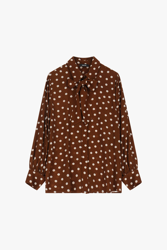 Camicia a pois con fiocco decorativo