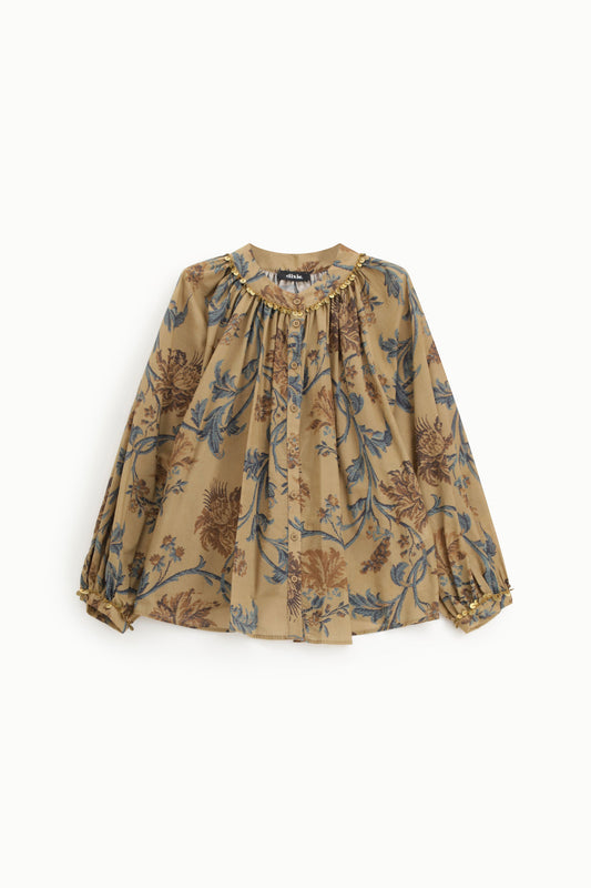 Camicia con motivo floreale e bottoni