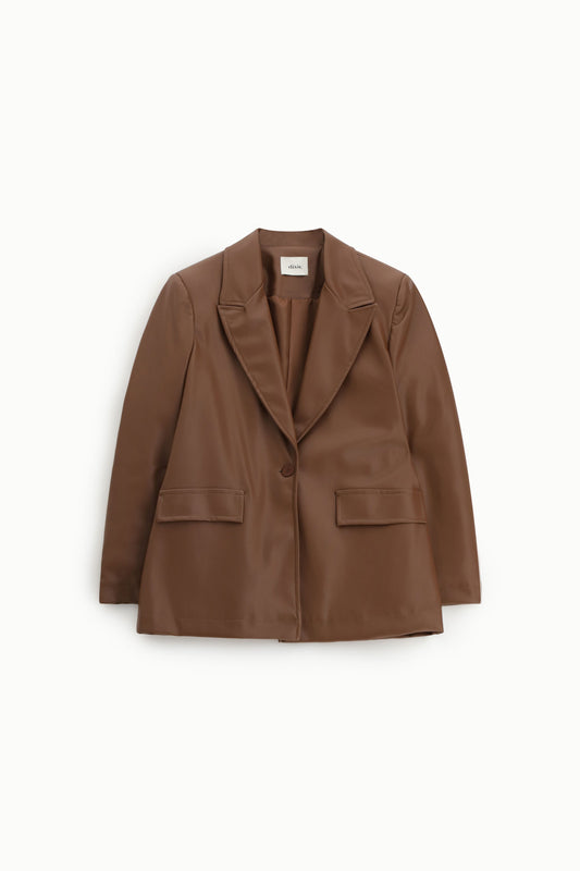 Blazer monopetto con tasche a patta
