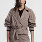 Giacca camicia doppiopetto con cintura