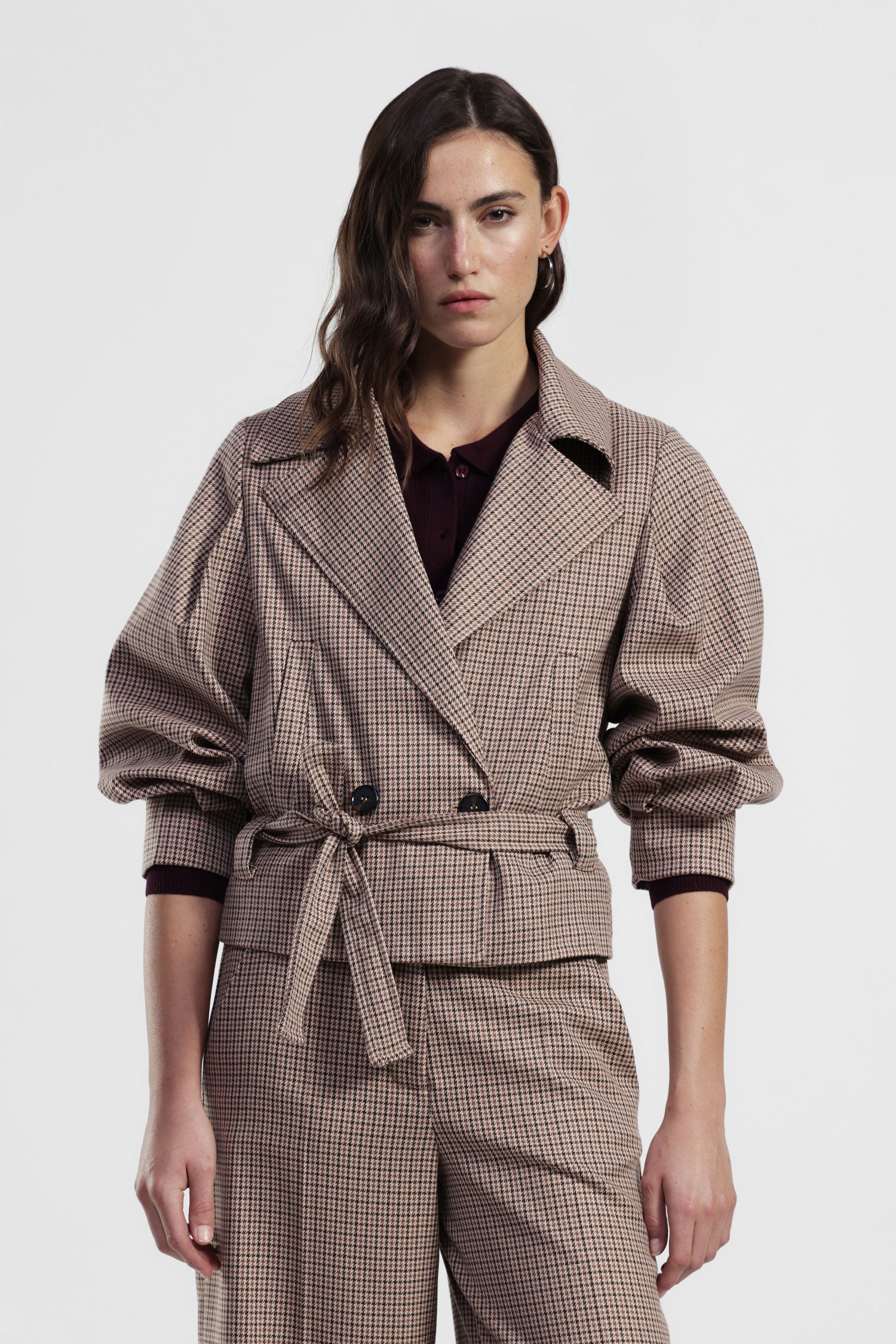 Giacca camicia doppiopetto con cintura