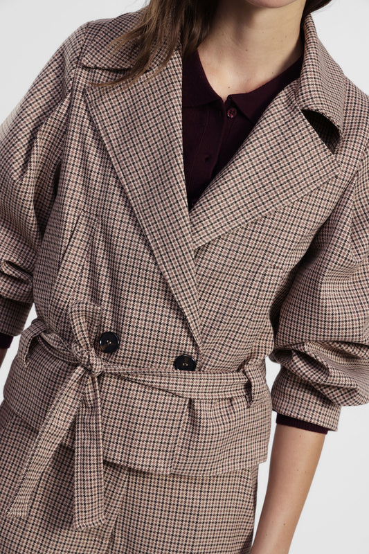 Giacca camicia doppiopetto con cintura