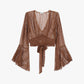 Top a righe con maniche lunghe