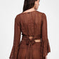 Top a righe con maniche lunghe