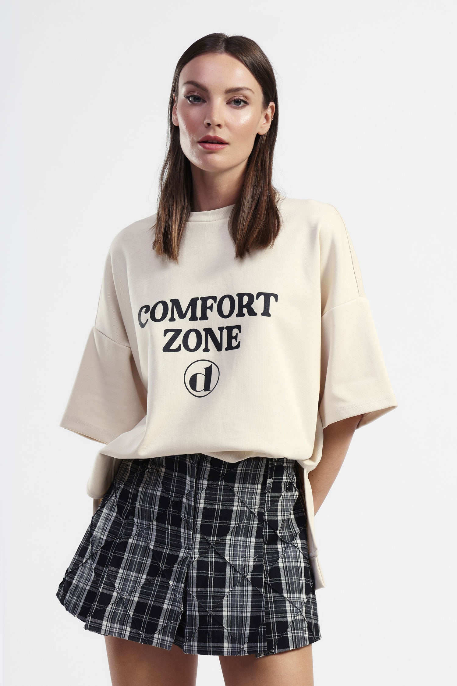 T-shirt ampia con stampa testo