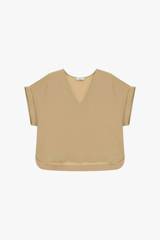 Camicia con scollo a v e maniche corte