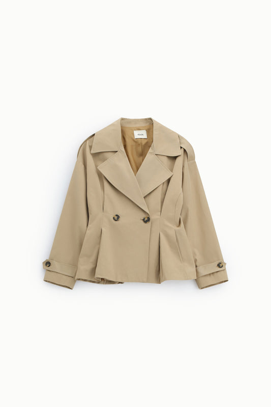 Blazer corto doppiopetto con pince e mostrine