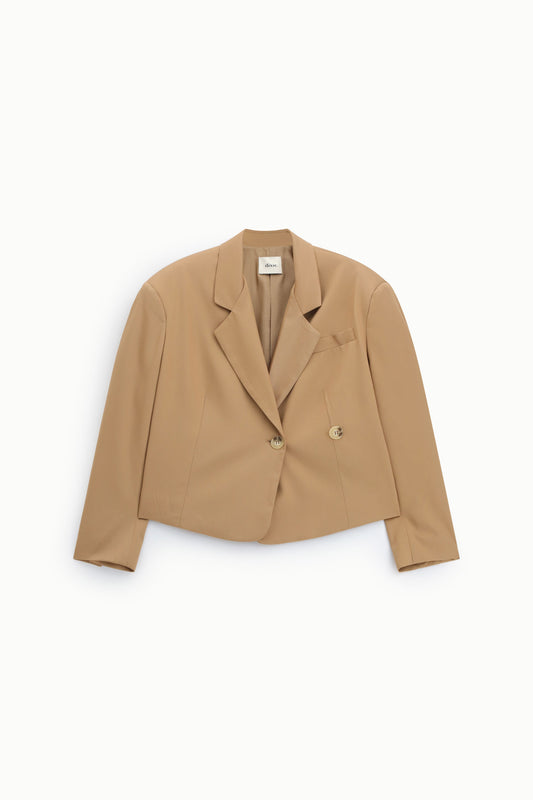 Blazer corto con bottoni dorati frontali