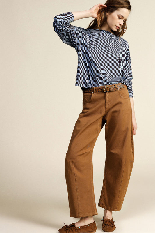 Trousers ampi cinque tasche vita alta