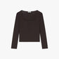 T-shirt manica lunga scollo quadrato corto