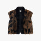 Eco-fur senza maniche effetto animalier lungo regular