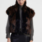 Eco-fur senza maniche effetto animalier lungo regular