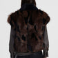 Eco-fur senza maniche effetto animalier lungo regular