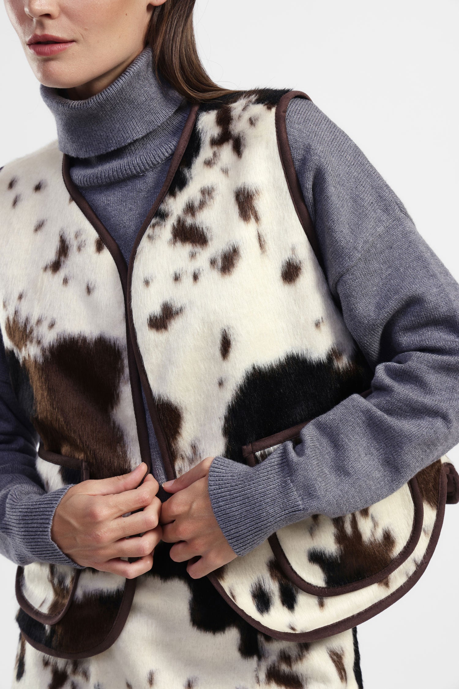 Gilet senza maniche stampa maculata