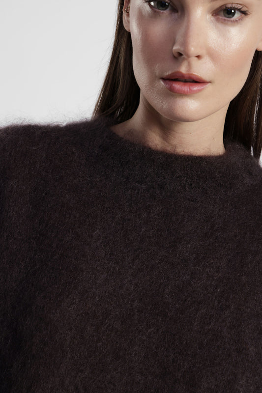 Maglione girocollo fit morbido manica 3/4 donna