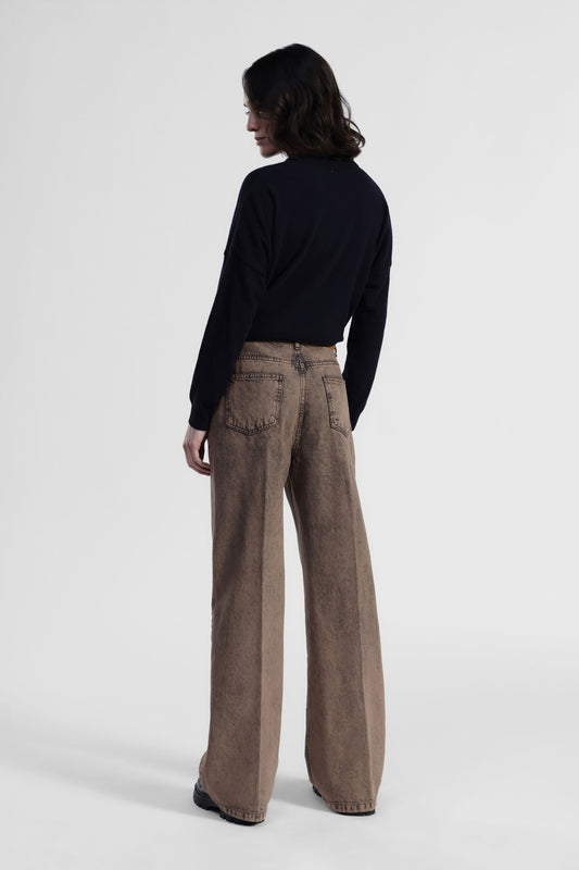 Jeans a gamba larga vita alta