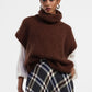 Maglione smanicato con collo alto