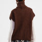 Maglione smanicato con collo alto