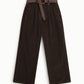 Pantaloni palazzo velluto coste con cintura