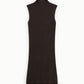 Abito a costine senza maniche collo alto midi