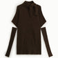 Abito corto a collo alto con maniche corte