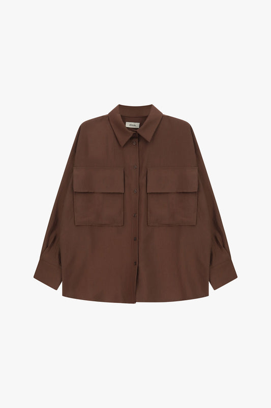 Camicia over con tasche applicate frontali