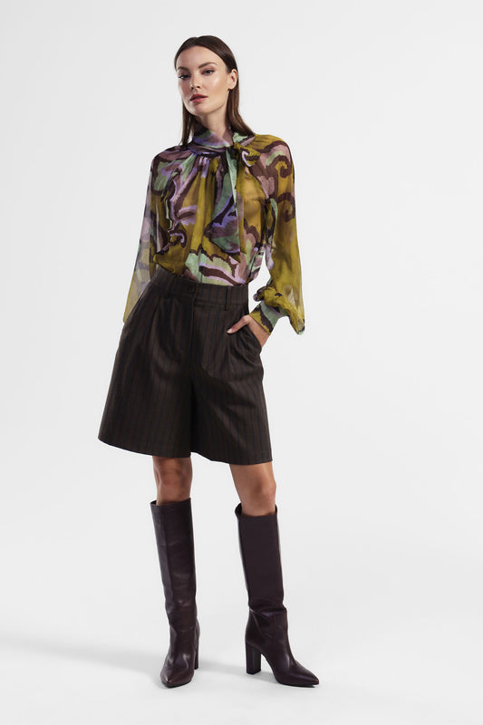 Bermuda a righe con pinces